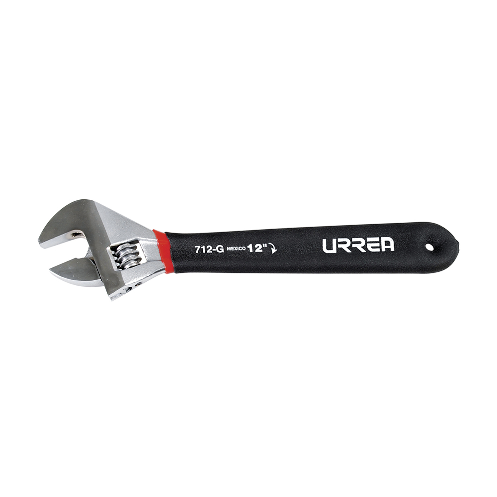 URREA Llave ajustable 8" rubber grip