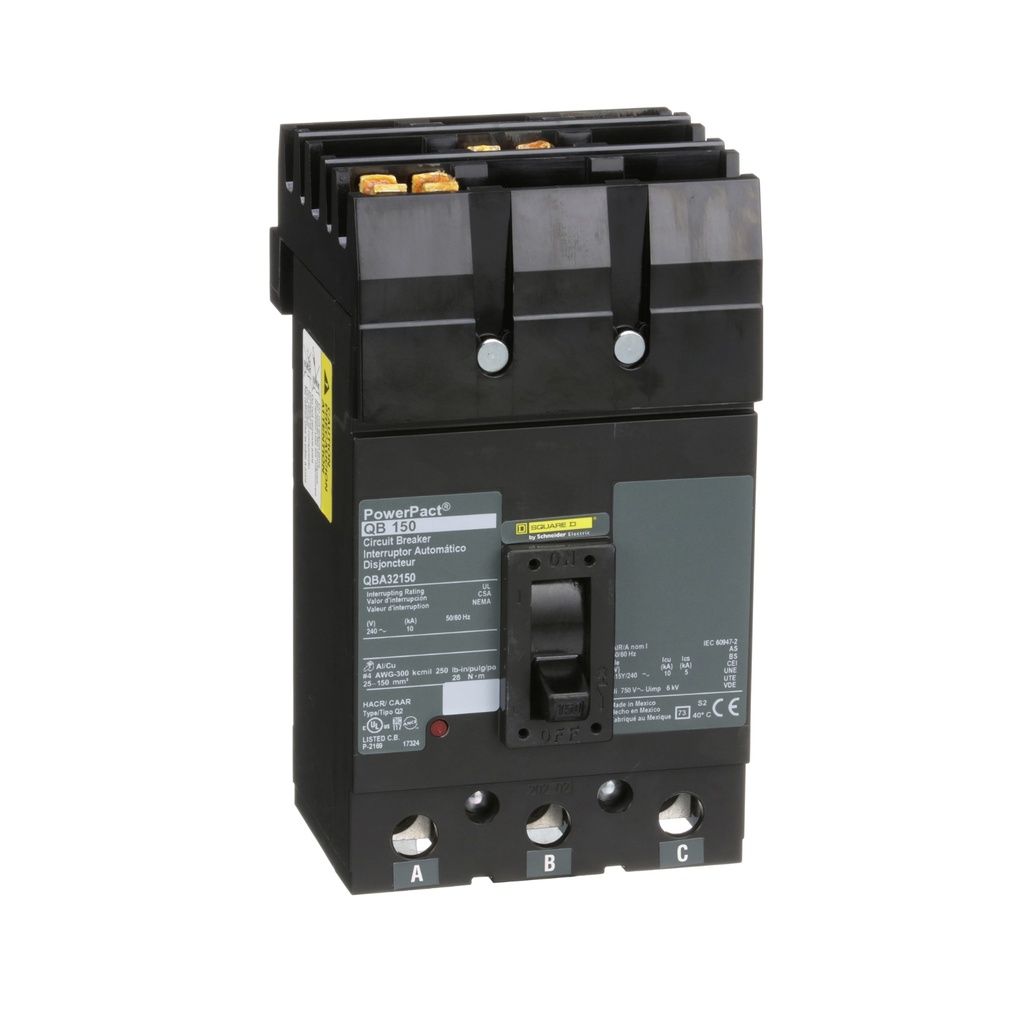 Breaker termomagnético I-Line, QBA32150, 3P, 150A, 240V, 10kA