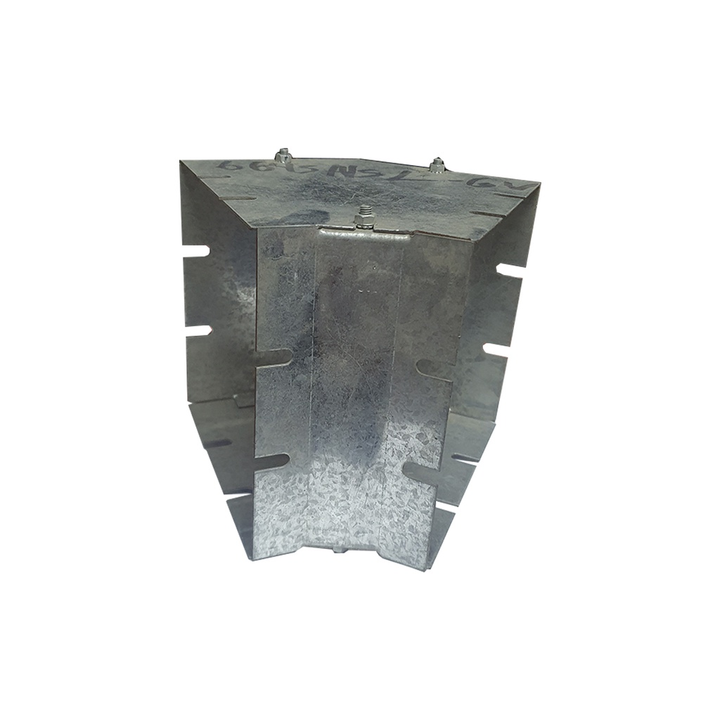 Codo 45 ̊ galvanizado de 4" para ducto cuadrado