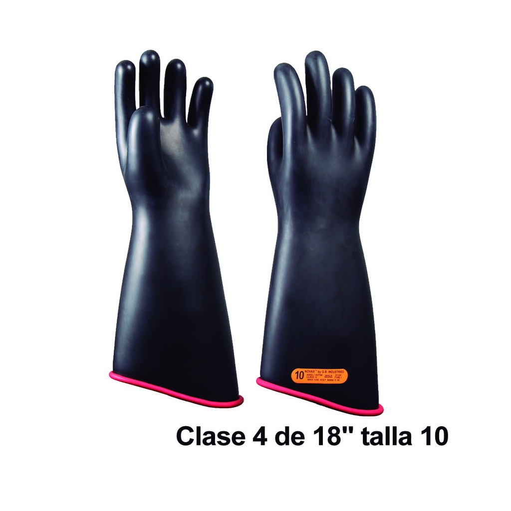 NOVAX Guantes de protección de hule 16", clase 4, hasta 36000Vac, talla 10