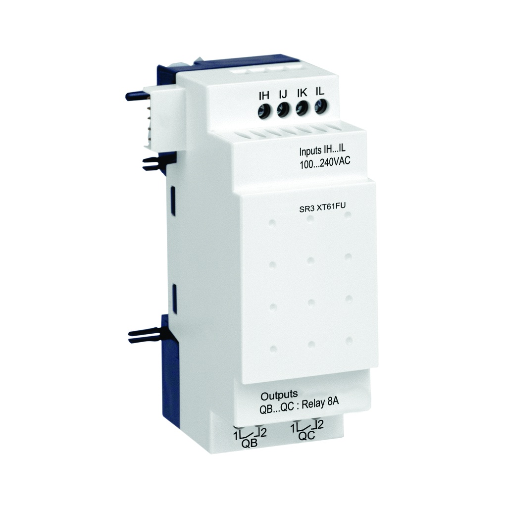 Módulo de extensión de 4 entradas y 2 salidas discreto, I/O, 100→240V CA, 0.6 mA, Zelio Logic