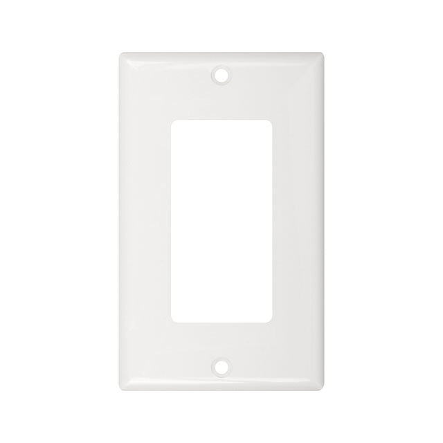 Placa decorativa plástica de pared, 1 Gang, blanco, UL