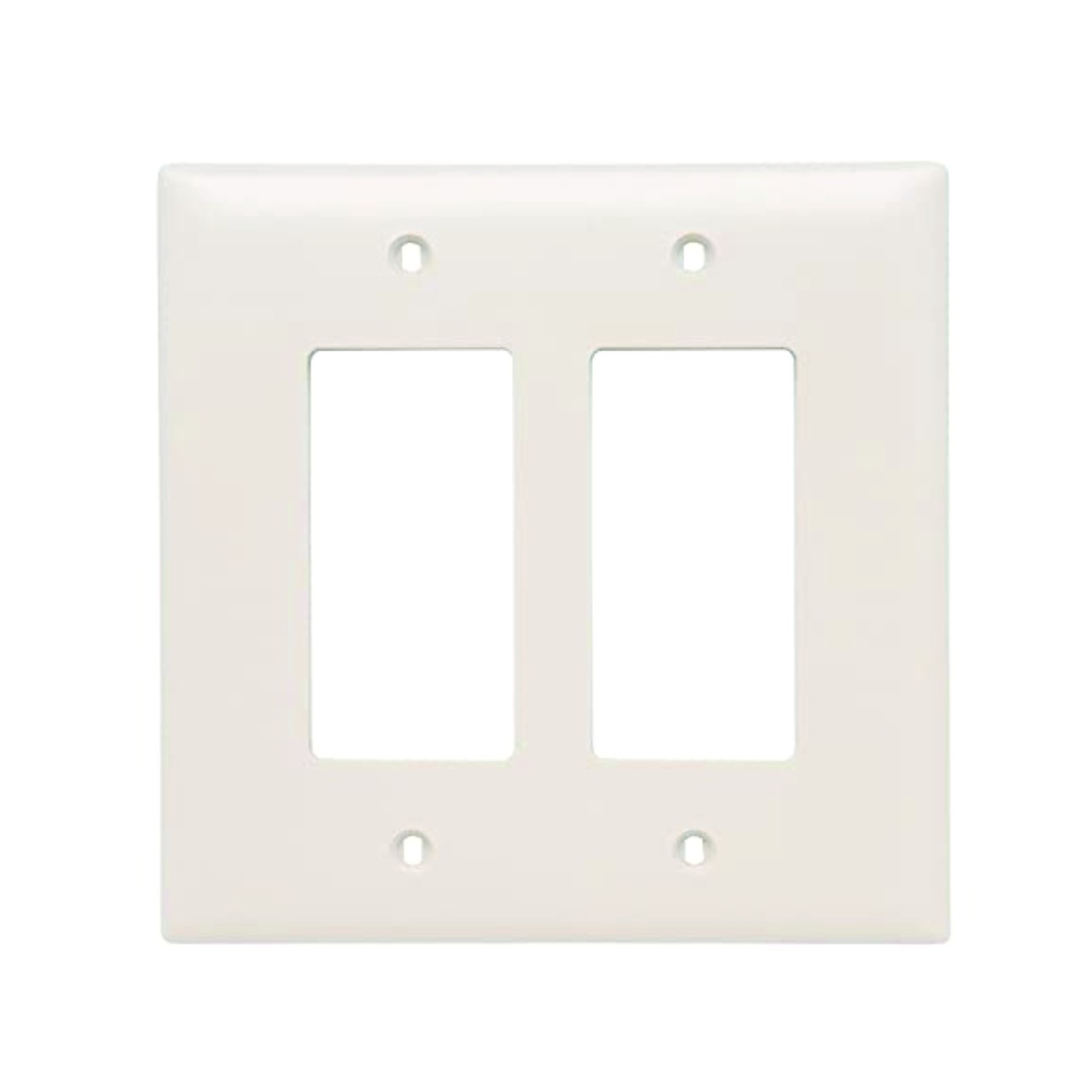 Placa decorativa plástica de pared, 2 Gang, light almond, UL