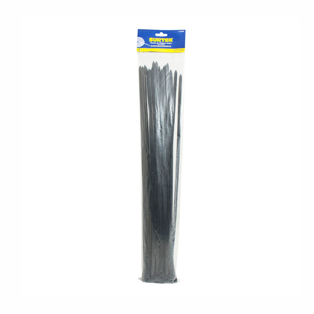 SURTEK Fajillas plásticas negras de 203mm x 3.6mm 50 piezas