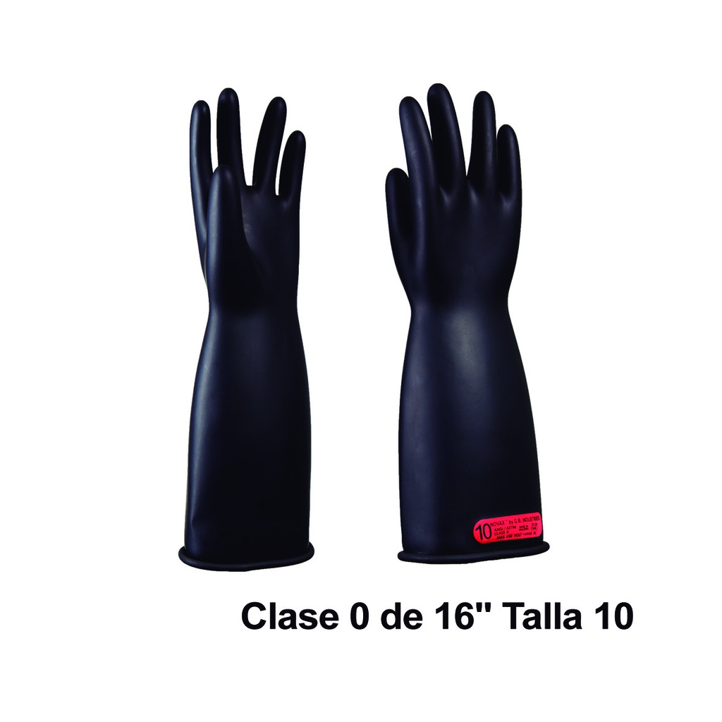 NOVAX Guantes de protección de hule 16", clase 0, hasta 1000Vac, talla10