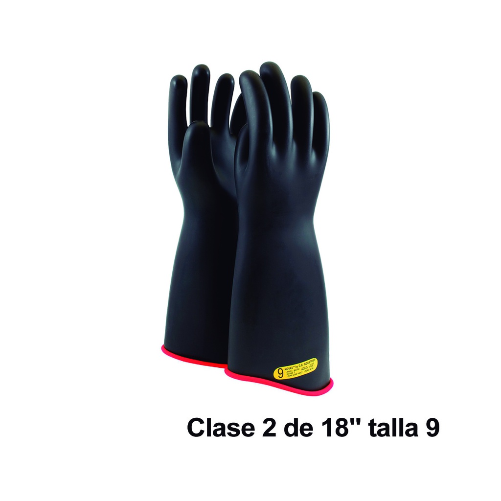 NOVAX Guantes de protección de hule 18", clase 2, hasta 17000Vac, talla9