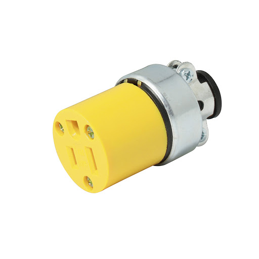 [WIR.03.626] [136407] SURTEK Tomacorriente con base de aluminio aterrizado con abrazadera 3P, 15A, 125V