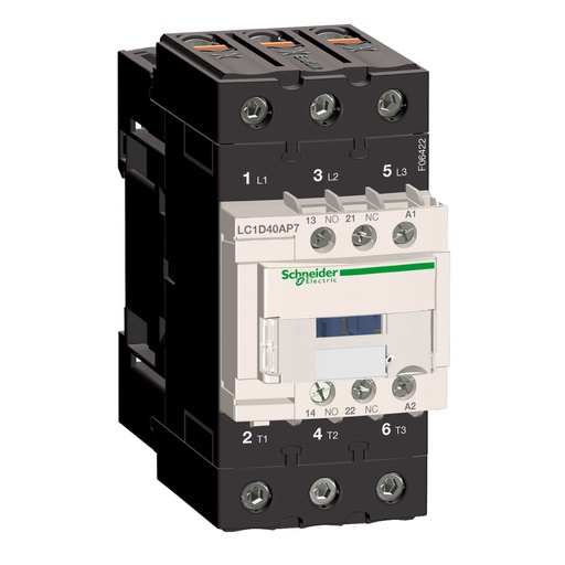 [AUT.01.834] [LC1-D40AP7] Contactor 40A, 3P, bobina de 230V AC, AC-3 <=440V, 60HZ, 1NA+1NC, TeSys D