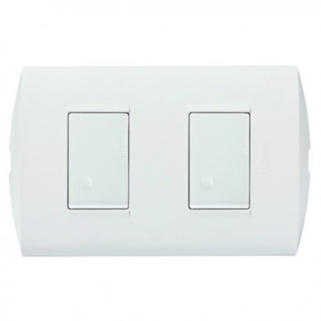 [WIR.03.011] [AE2200EB] BTICINO Interruptor doble 15AMP blanco
