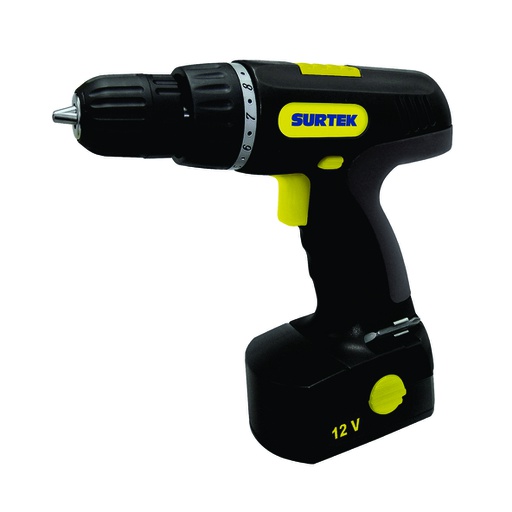 [HER.03.168] [AR412] SURTEK Desarmador / taladro de ⅜" con batería recargable de 12V