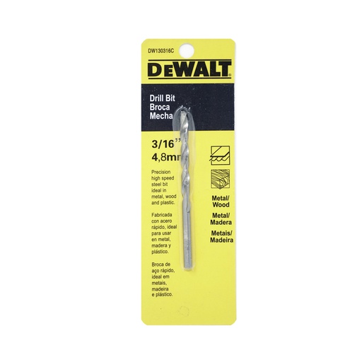 [HER.08.014] [DW130316C] DEWALT Broca HSS de 3/16"