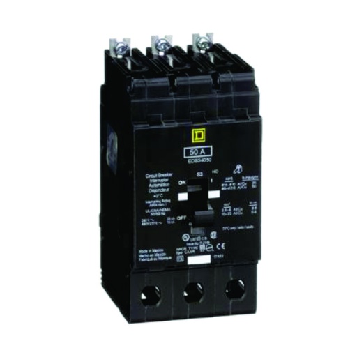 [DIS.01.262] [EDB34050] Breaker termomagnético atornillado, EDB34050, 3P, 50A, 480Y/277V, 18/28kA