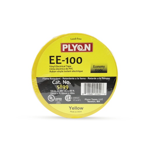 [CIN.01.007] [EE-100_AMA] Cinta aislante ¾" x 60' UL LISTED amarillo