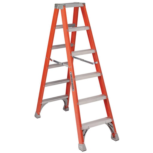 [HER.04.027] [FM1506] LOUISVILLE FM1506 Escalera de fibra de vidrio tipo "A" doble 6' 300lbs