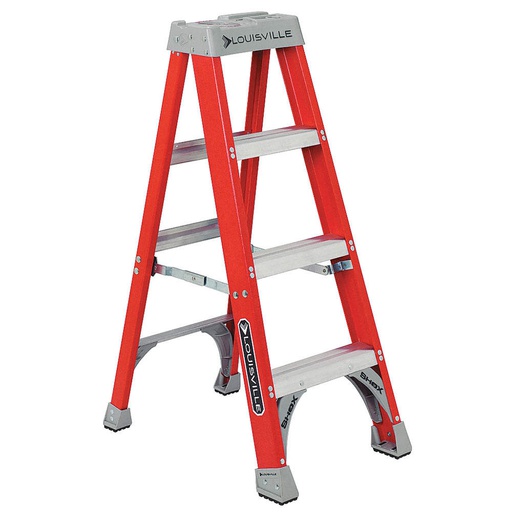 [HER.04.091] [FS1504] LOUISVILLE FS1504 Escalera de fibra de vidrio tipo "A" 4' 300lbs