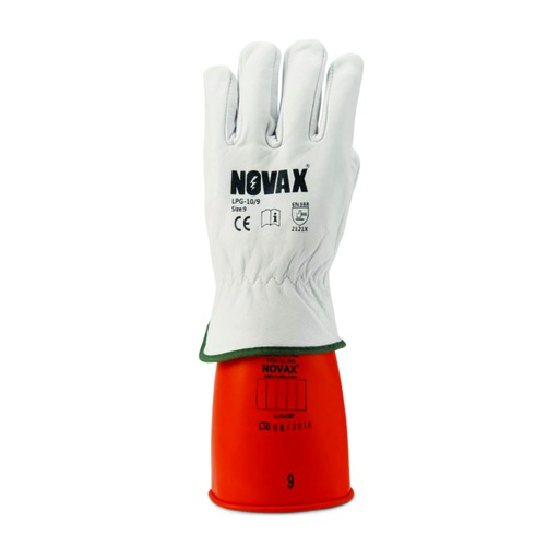 [HER.05.089] NOVAX Guantes de protección de cuero 10", clase 0, talla 10