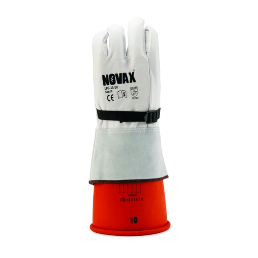 [HER.05.087] NOVAX Guantes de protección de cuero 13", clase 2,3,4, talla 10