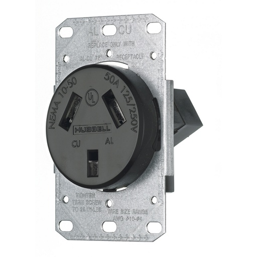 [WIR.03.570] [RR350F] HUBBELL RR350F Tomacorriente para estufa empotrable 3P, 50A, 125/250V
