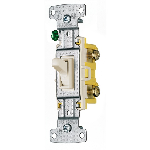 [WIR.03.110] HUBBELL RS115LA Interruptor sencillo 15A, 120V, light almond