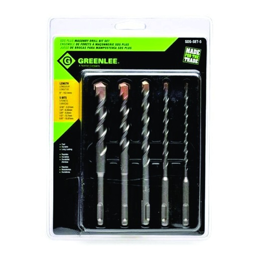 [HER.04.119] [SDS-SET-5] GREENLEE Kit de brocas para mampostería