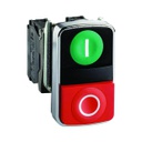 Pulsador doble luminoso verde/rojo XB4BL73415, 1NA+1NC, 24V,  Harmony XB4