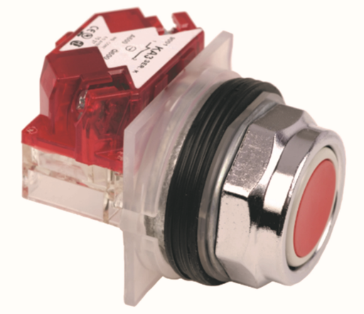 [AUT.01.240] [9001-KR1RH6] Pulsador para parada de emergencia rojo, pulsar/tirar, 30mm, 10A, 1NC, 600VAC, Harmony 9001K