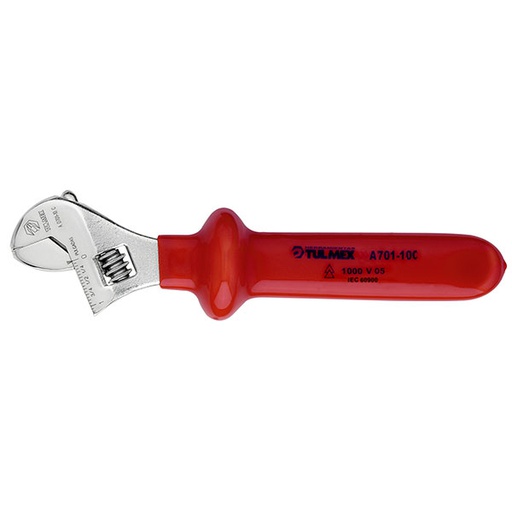 [HER.04.449] [A701-10C] TULMEX Llave ajustable cromada y aislada de 10''