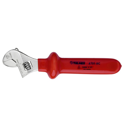 [HER.04.450] TULMEX Llave ajustable cromada y aislada de 8''