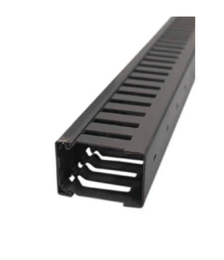[COM.01.121] [DXN10172] DEXSON Canaleta ranurada negra de 80mm x 80mm x 2 metros
