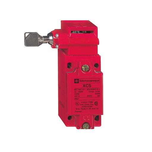 [AUT.02.088] [XCSC722] Interruptor de seguridad con abrazadera de metal, pausa lenta, 1 entrada roscada, 2 NC + 1 NO, M20