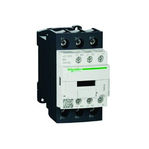[AUT.01.833] [LC1-D25BD] Contactor 25A, 3P, bobina de 24V DC, AC-3 <=440V, 60HZ, 1NA+1NC, TeSys D