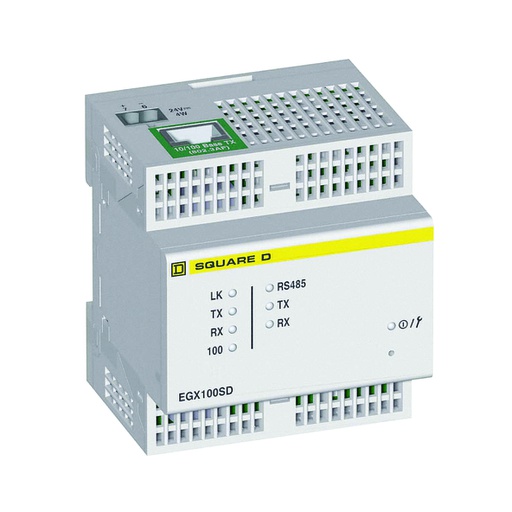 [AUT.01.392] EGX100SD Gateway para conversion de Ethernet a serial para riel DIN, P30, Ethernet base 10/100BASE-T, serial RS485/RS232