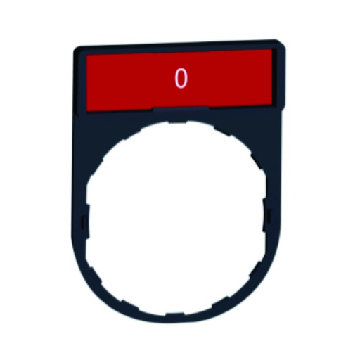 [AUT.04.102] [ZBY-2931] Porta-etiqueta para pulsador 30 x 40mm con etiqueta "0" de 8 x 27mm, plástico, Harmony XB5 y Harmony XB4