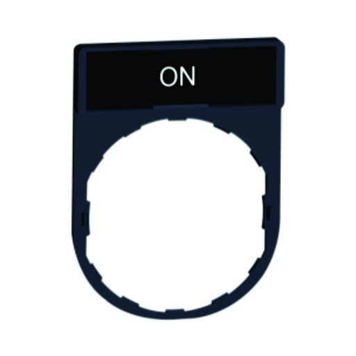 [AUT.04.115] [ZBY2311] Porta-etiqueta para pulsador 30 x 40mm con etiqueta "ON" de8 x 27mm, plástico, Harmony XB5 y Harmony XB4