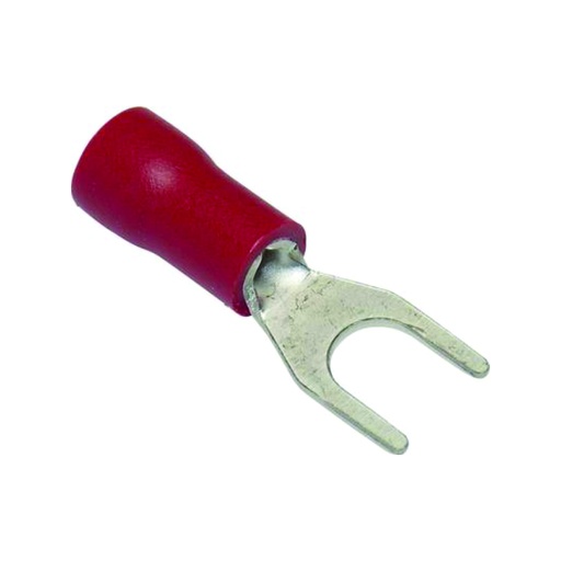 [CAB.09.165] Terminal en U aislado SV1.25-3.5 rojo para cable 22-16 AWG y tornillo # 6