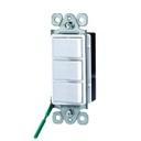 Interruptor triple decorativo 15A, 120-277V, blanco, UL