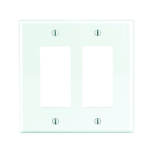 [WIR.03.795] Placa decorativa plástica de pared, 2 Gang, blanco, UL