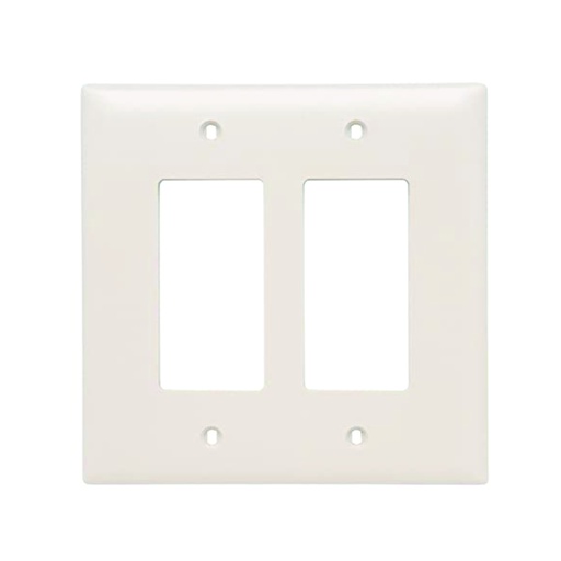 [WIR.03.796] [8832LA] Placa decorativa plástica de pared, 2 Gang, light almond, UL