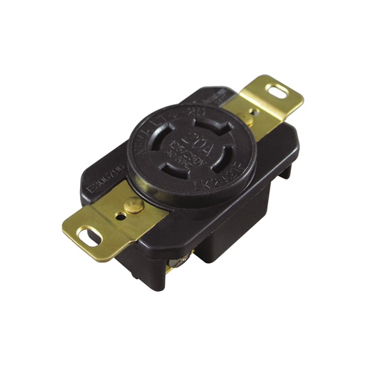 [WIR.03.728] Tomacorriente Twist-Lock empotrable 20A, 250V, NEMA L14-20R, UL