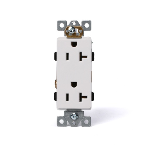 [WIR.03.779] [YQ20R-DIW] Tomacorriente doble decorativo, 20A, 125V, blanco, UL