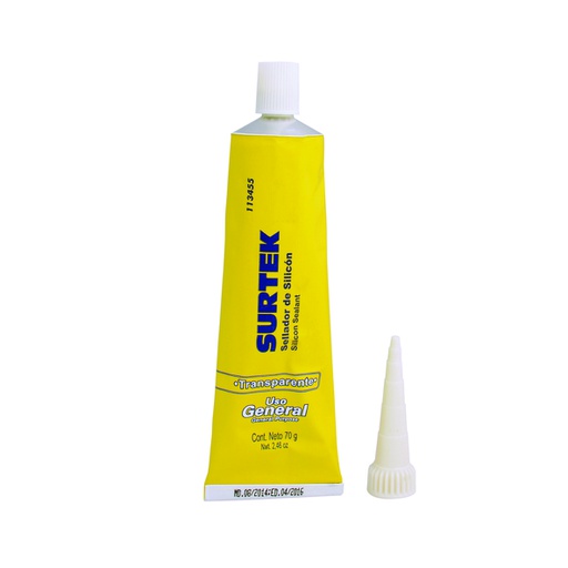 [HER.04.702] [113455] SURTEK Silicón de uso general transparente en tubo de 70gr