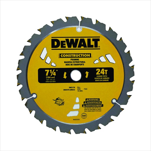 [HER.08.101] DEWALT Disco de corte de 7¼" x 24T