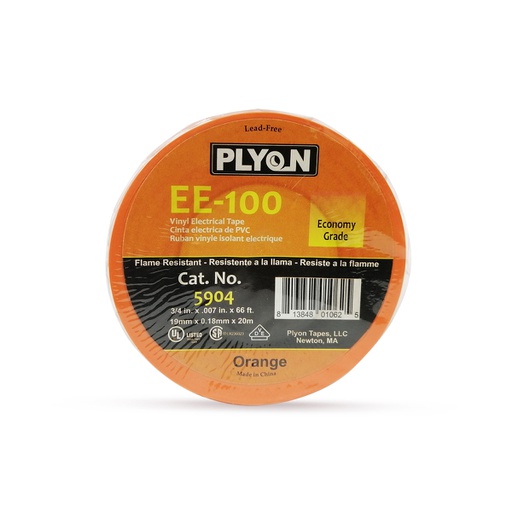 [CIN.01.014] [EE-100_NAR] Cinta aislante ¾" x 60' UL LISTED naranja