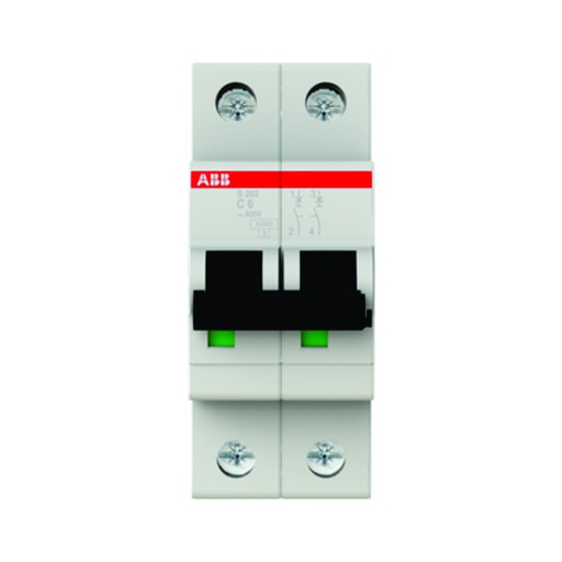 [DIS.01.1627] [2CDS252001R0064] Breaker termomagnético para riel DIN S202-C6, 2P, 6A, 440V