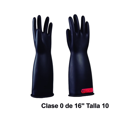 [HER.05.073] NOVAX Guantes de protección de hule 16", clase 0, hasta 1000Vac, talla10