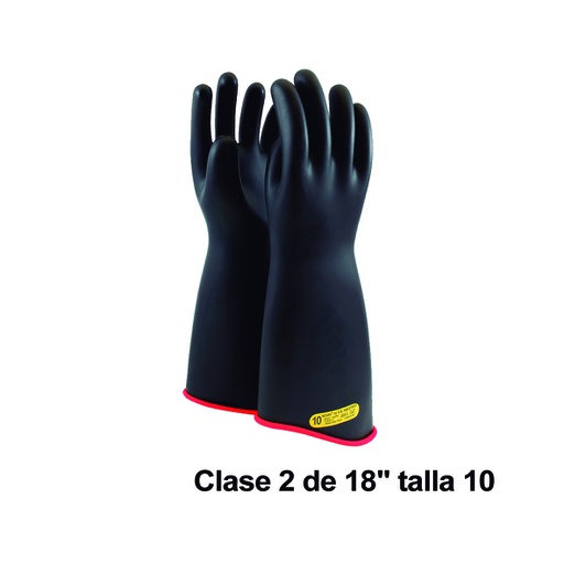 [HER.05.076] NOVAX Guantes de protección de hule 18", clase 2, hasta 17000Vac, talla10