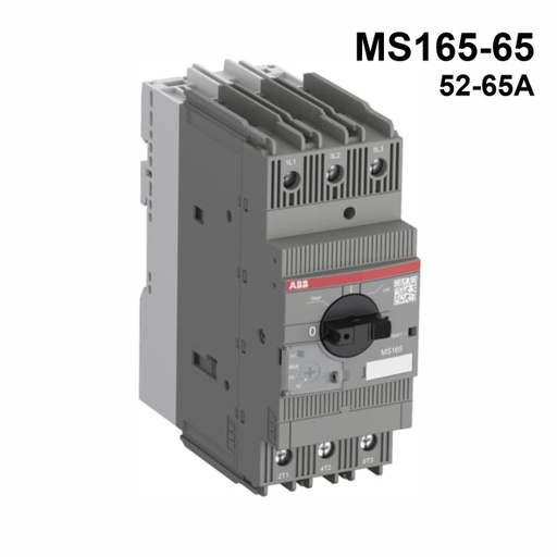 [AUT.01.1053] Guardamotor termomagnético MS165-65 con terminales de abrazadera detornillo, 52→65A, 3P, 30kW, 208→690VCA, -20→+60°C, 60HZ